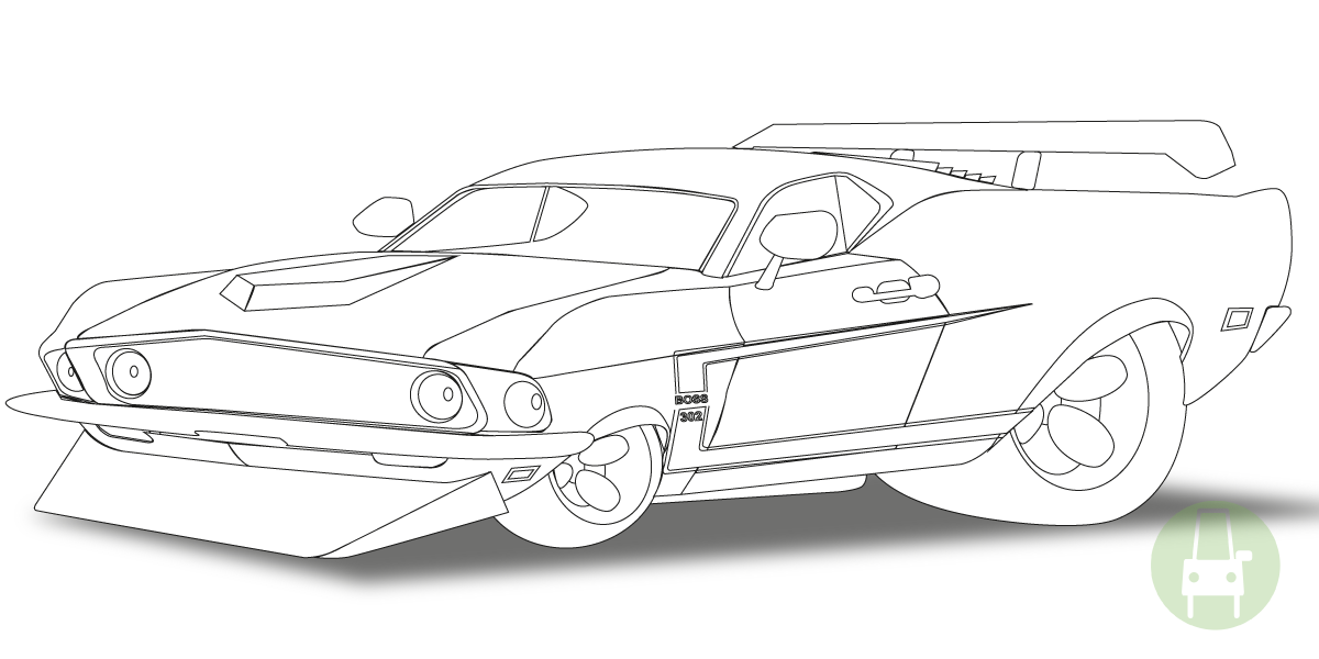 69 Mustang my car fun artwork